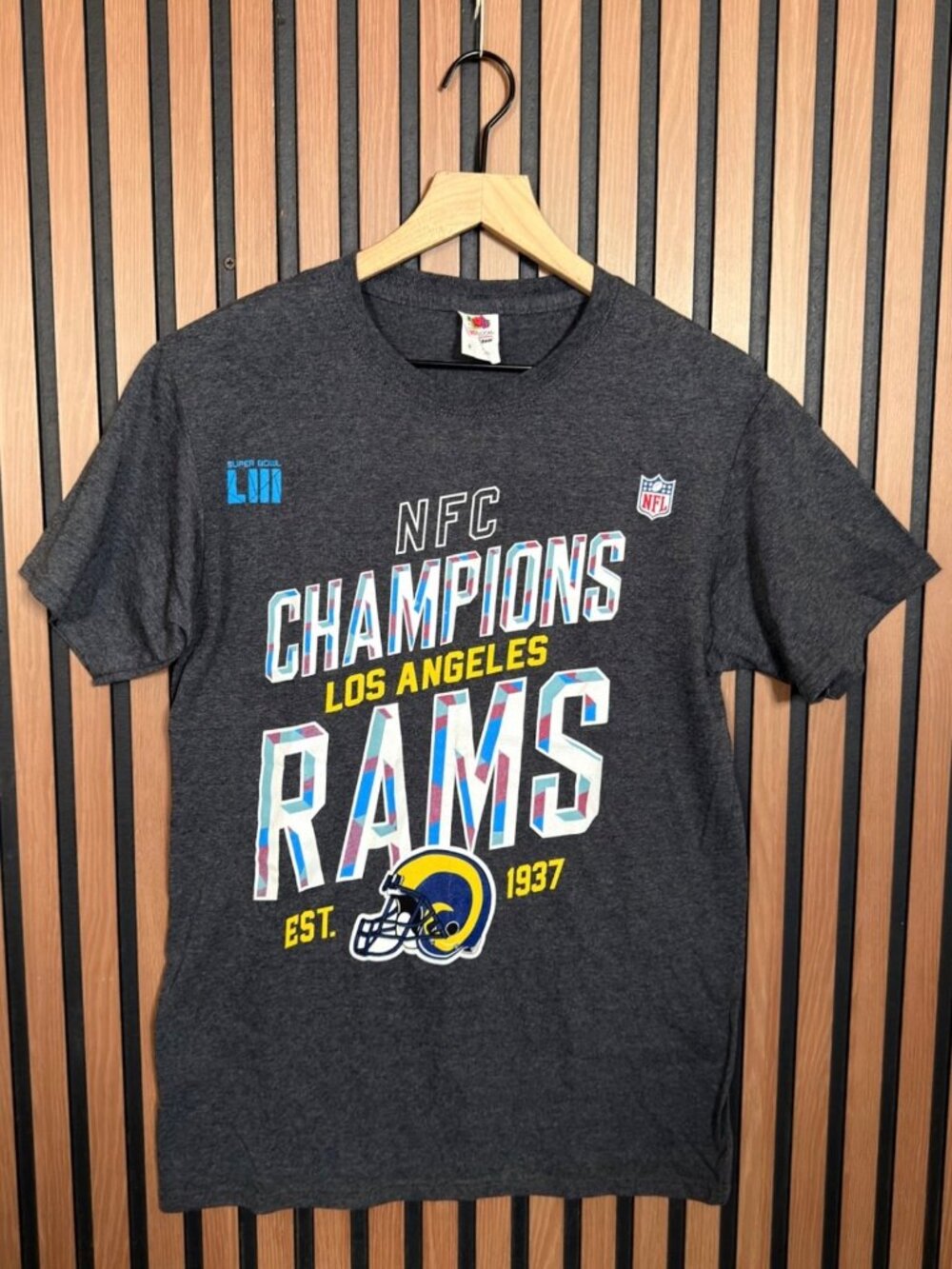 Los Angeles Rams NFC Championship T Shirt Small Adults Gray NFL Tee LA